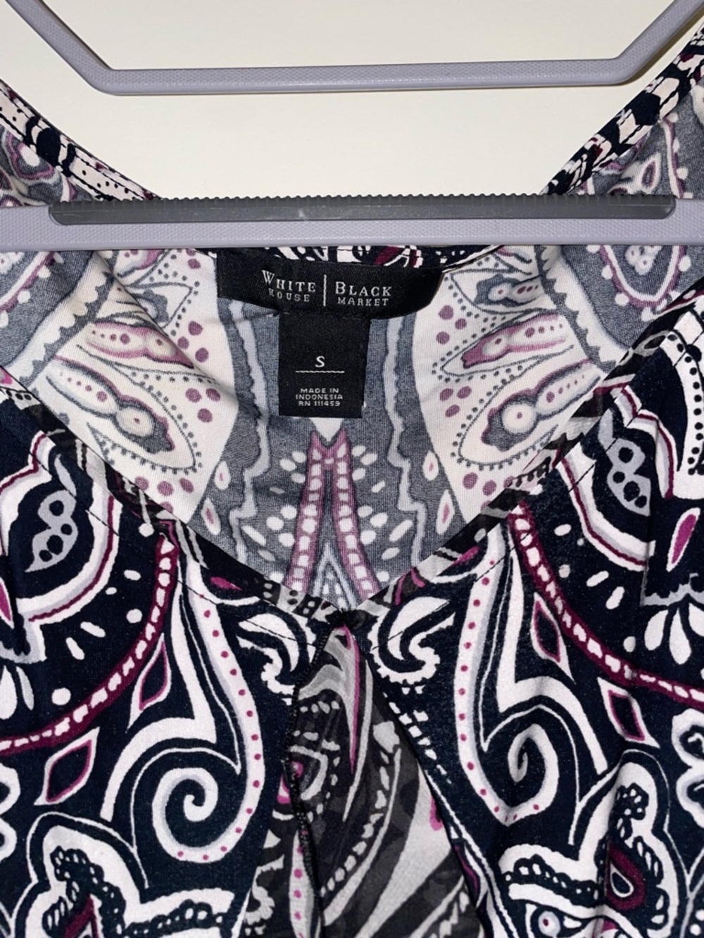 white house black market paisley print ruffle shirt - Picture 3 of 4